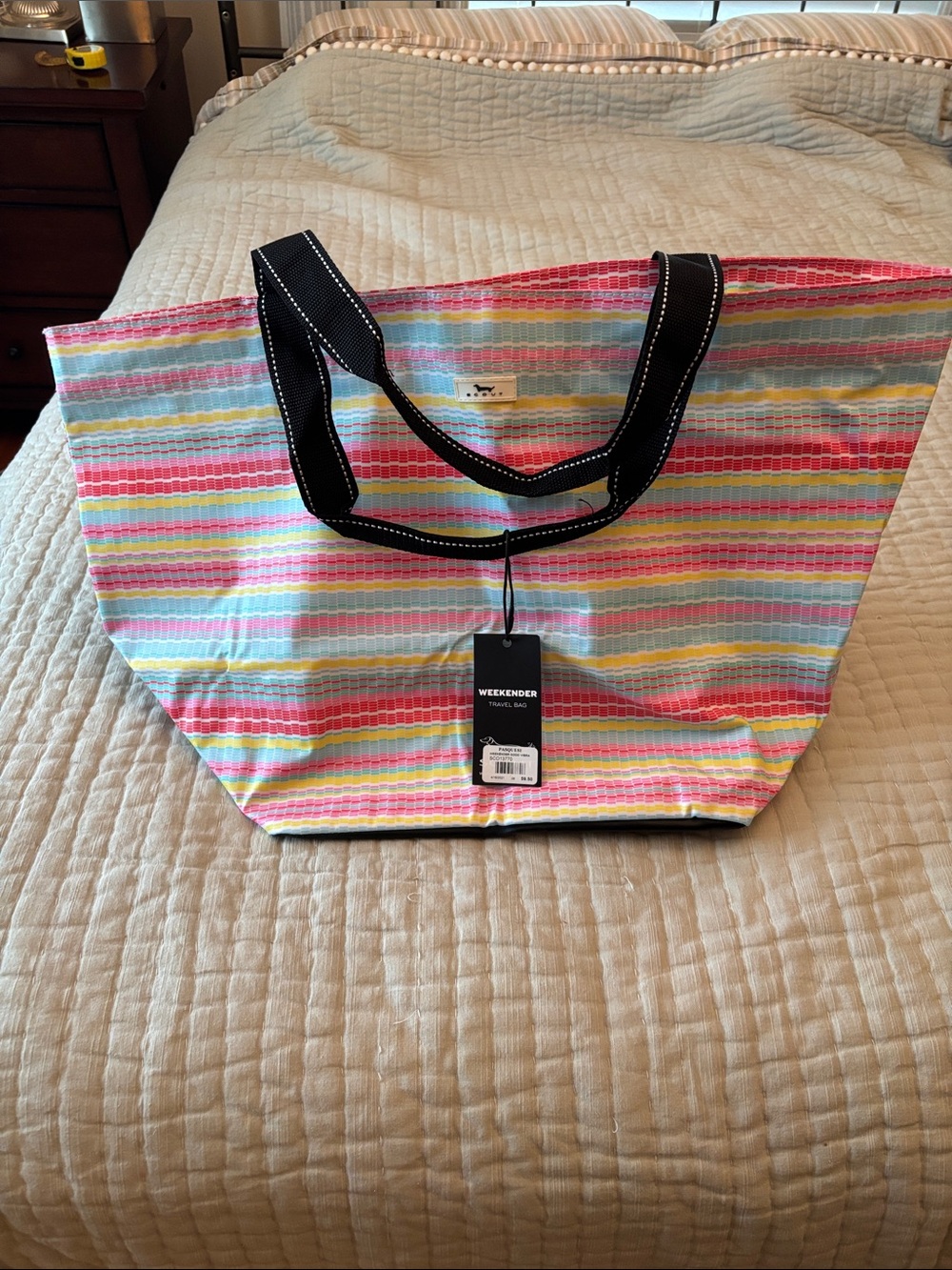 Scout Weekender Tote Bag - Pink Multicolor Stripe